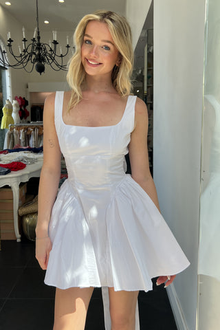Livorno One Shoulder Dress-White