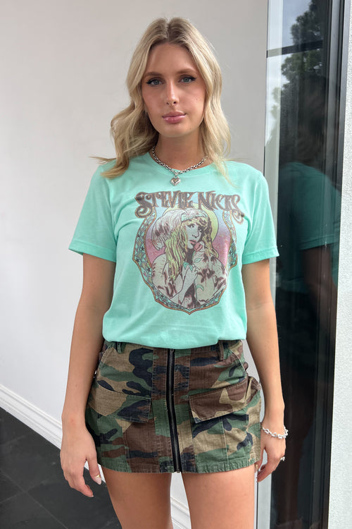 Stevie Graphic Tee-Bright Mint