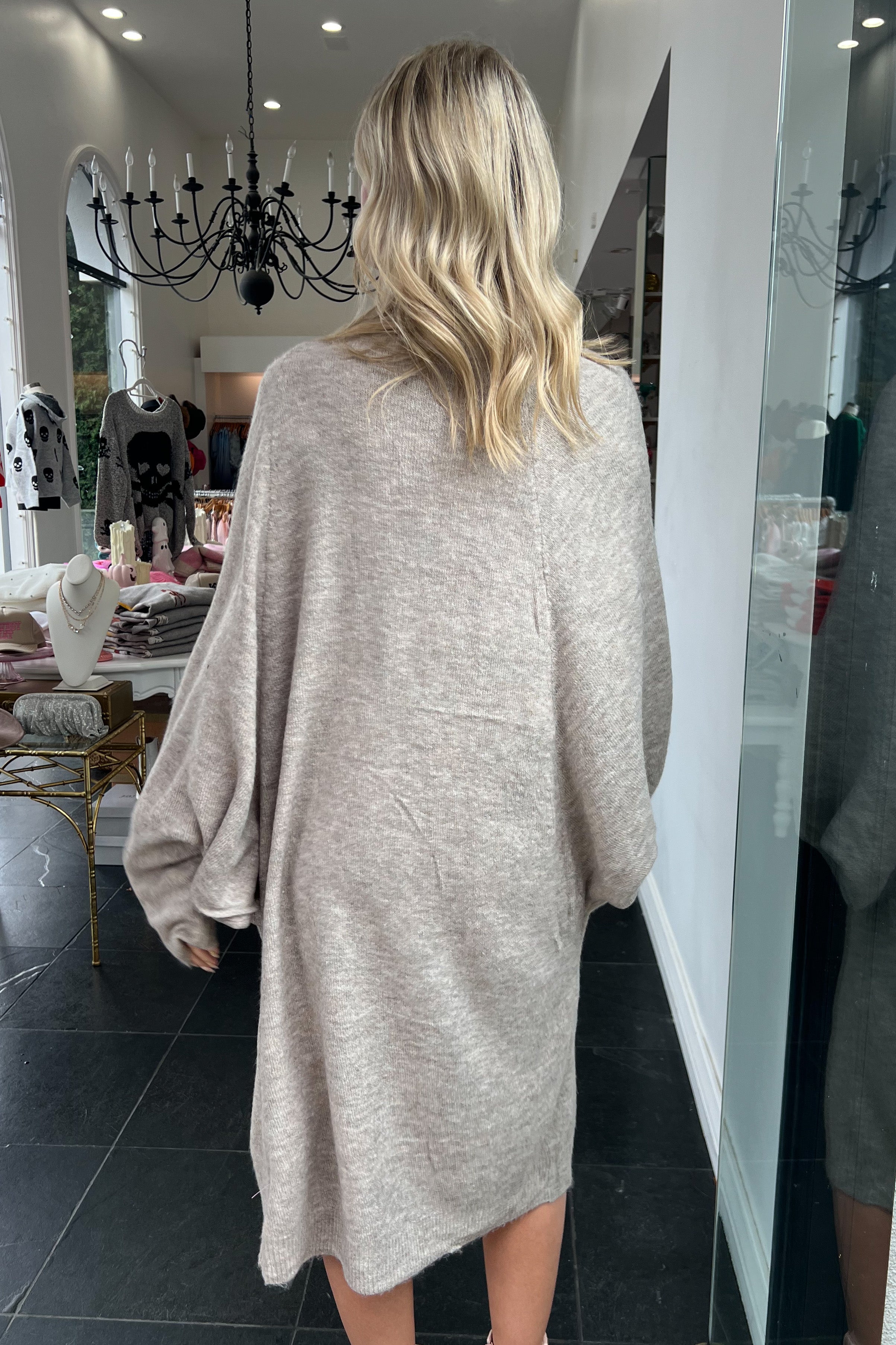Mariposa Sweater Duster-Taupe