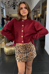 Fall In The City Cardigan Sweater-Wine