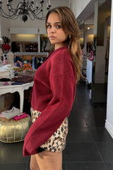 Fall In The City Cardigan Sweater-Wine