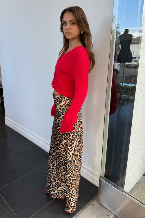 Wild Holidays Maxi Skirt-Leopard