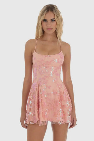 Rochelle Sequin Dress-Pink