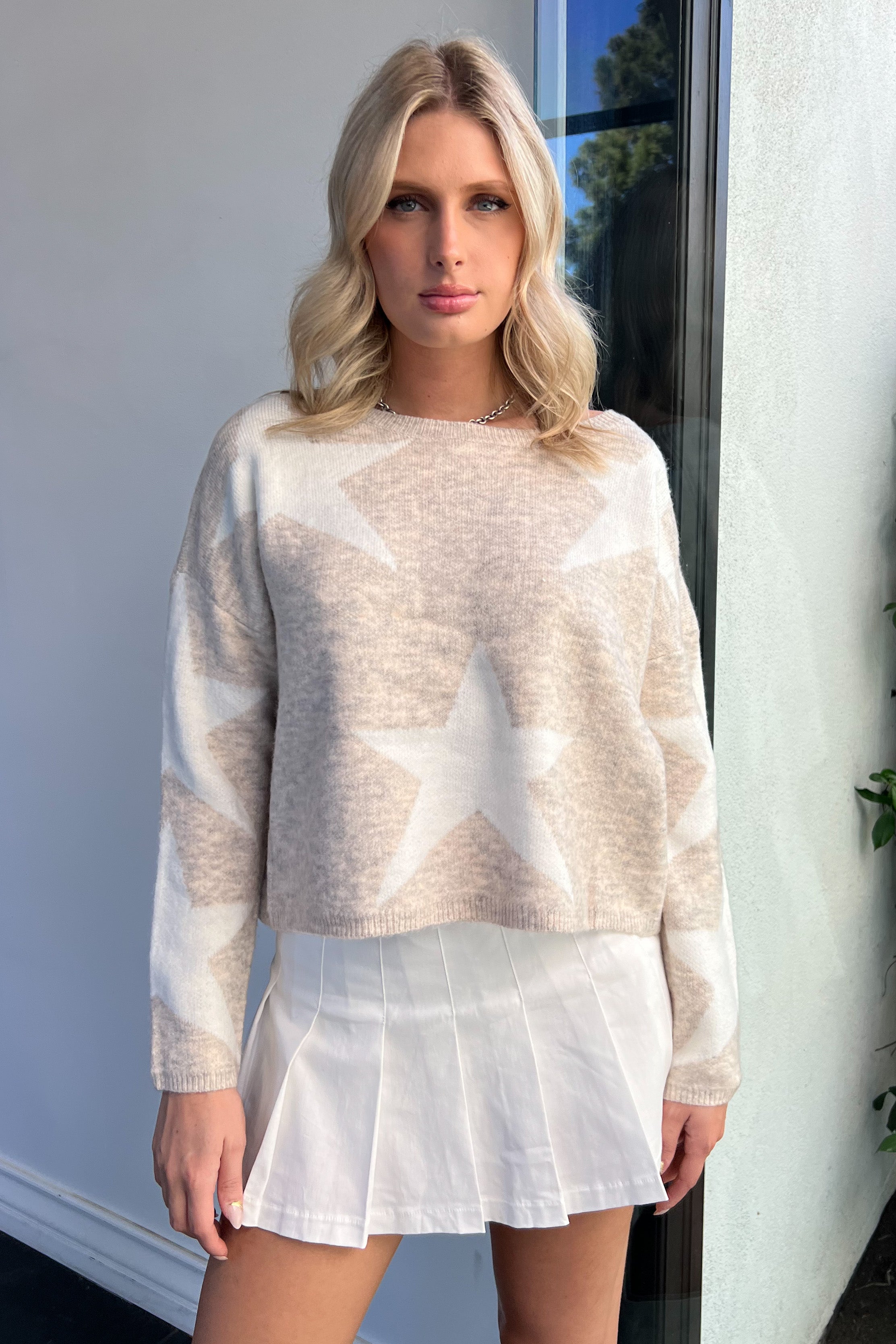 Big Star Sweater-Beige + Ivory