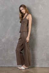 Chic In The City Pant Set-Brown