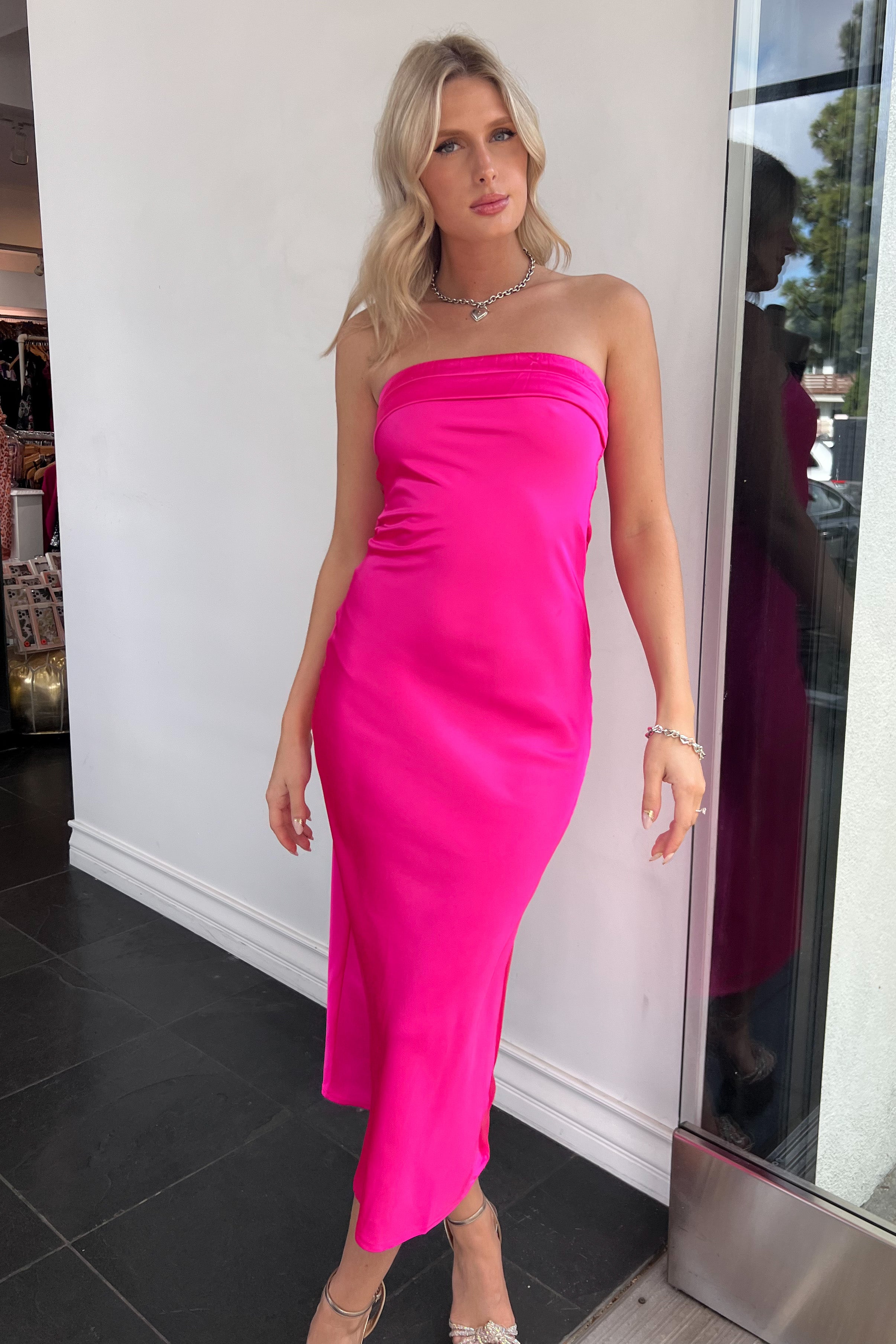 I'm On Fire For You Dress-Barbie Pink