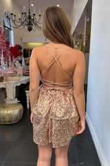 Valerie Sequin Dress-Gold