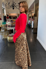 Wild Holidays Maxi Skirt-Leopard