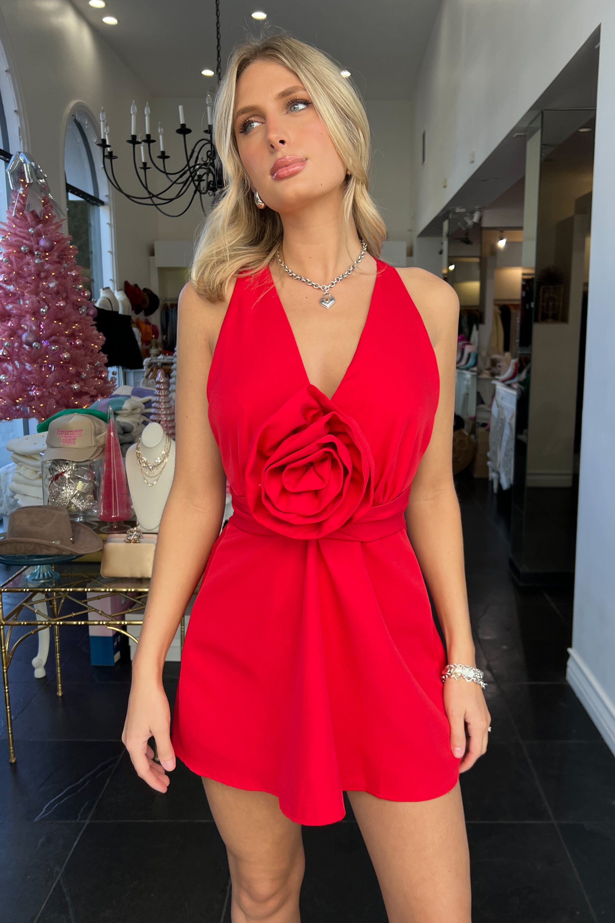 La Rosa Dress-Red