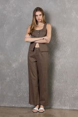 Chic In The City Pant Set-Brown