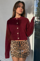 Fall In The City Cardigan Sweater-Wine