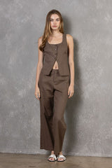 Chic In The City Pant Set-Brown