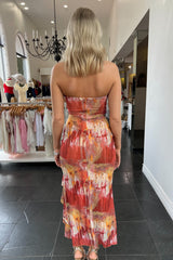 Larisa Maxi Dress-Orange Multi