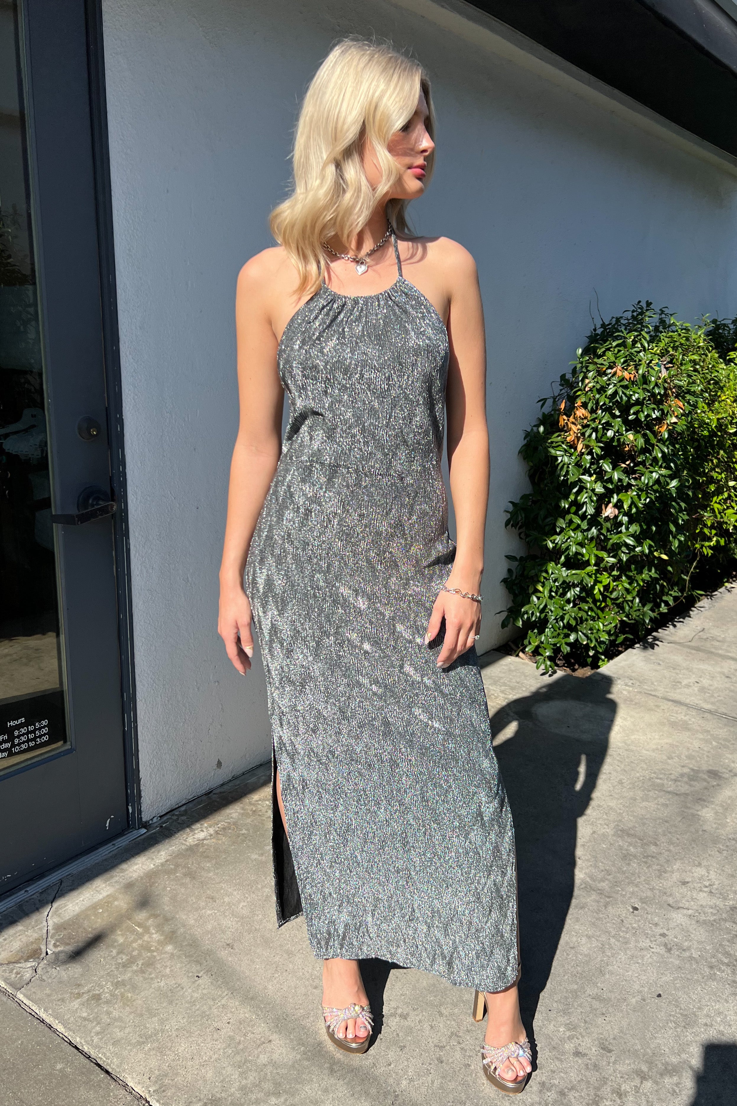 Elodie Maxi Dress-Silver