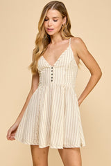 Love In Oklahoma Dress-Cream/Taupe
