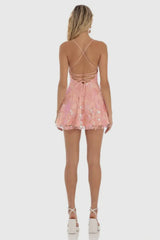 Fiona Sequin Dress-Peach