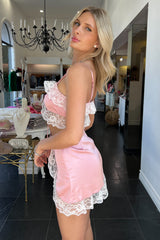 French Maid Dress Set-Pink