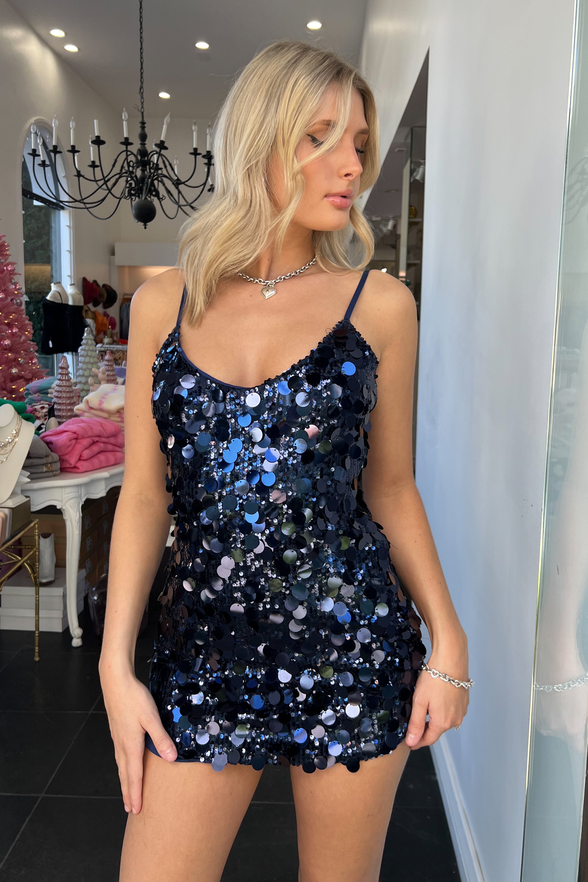 Life Of The Party Dress-Navy