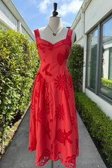 Cape Cod Lobster Bake Maxi Dress-Red