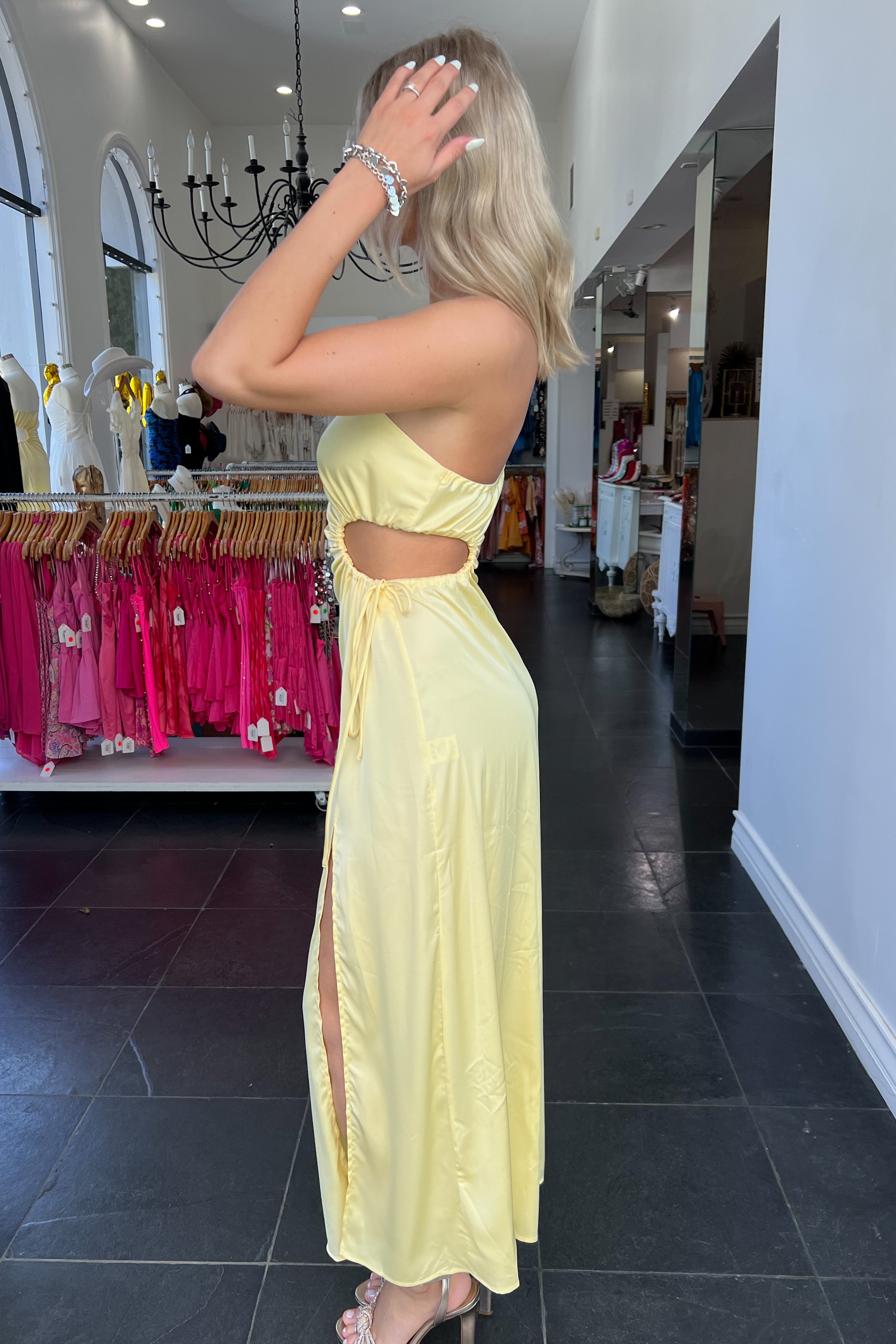 Golden Sunset Maxi Dress-Yellow