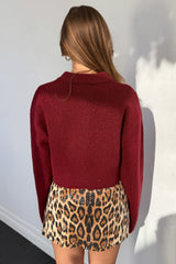 Fall In The City Cardigan Sweater-Wine
