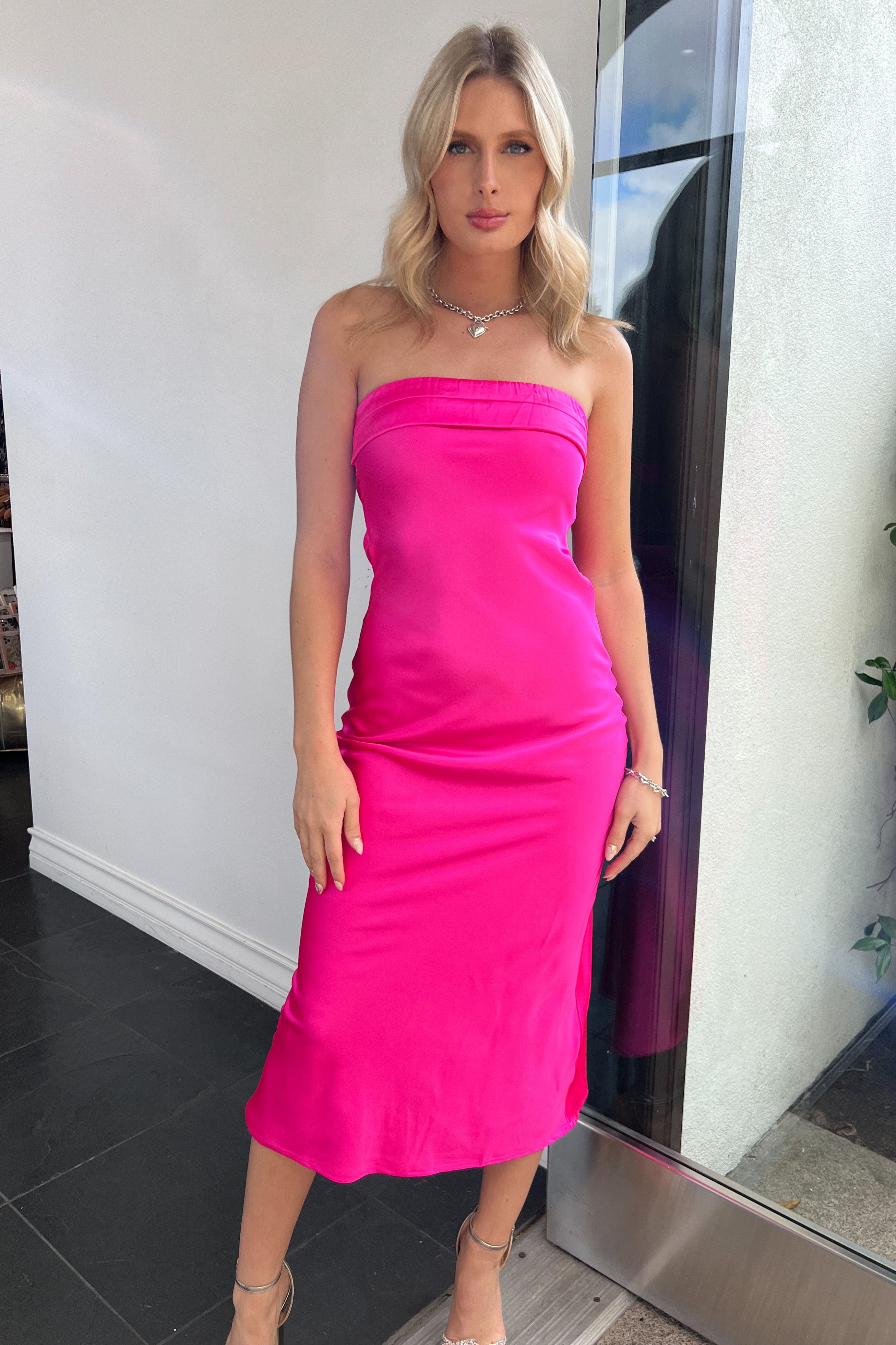 Malibu Fringe Mini Dress - Hot Pink