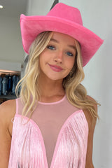 Heart Of Glass Cowgirl Hat-Pink