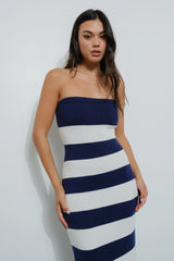 Harbor Boat Days Dress-Navy + Ivory