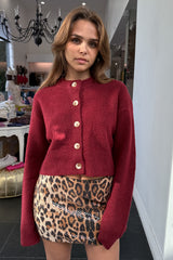 Fall In The City Cardigan Sweater-Wine