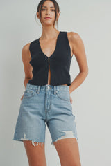 Walking On Broadway Denim Shorts-Light