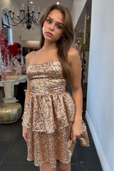Valerie Sequin Dress-Gold