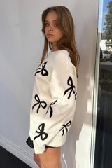 Je Taime Bow Sweater-Off White