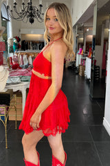 Lexington Lace Dress-Red