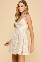 Love In Oklahoma Dress-Cream/Taupe