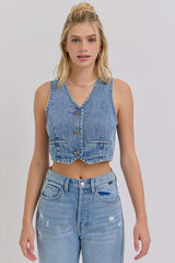 Tennessee Rodeo Denim Vest-Medium