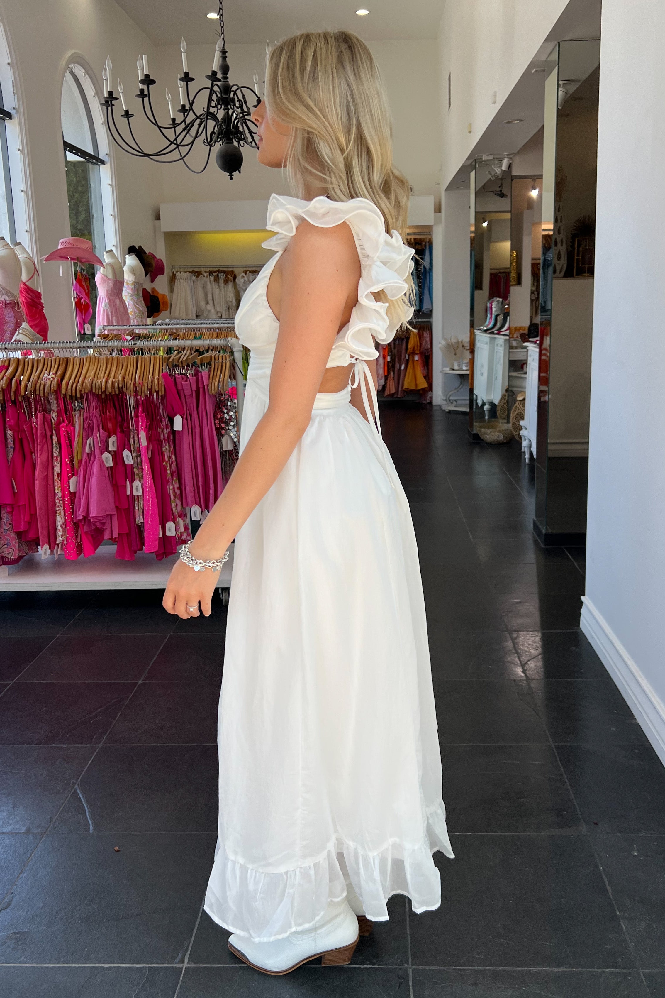 Rosetta Maxi Dress-White