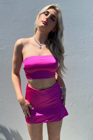 Luna Pearl Maxi Skirt-Hot Pink