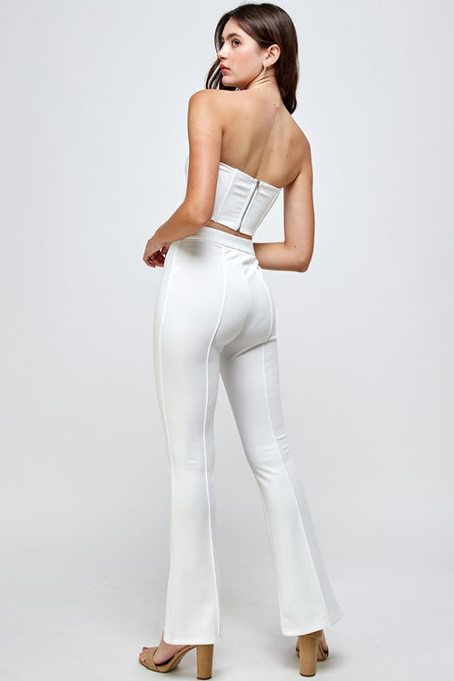 From Day To Night Pant Set-White
