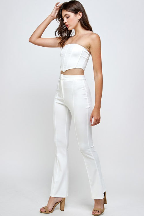 From Day To Night Pant Set-White