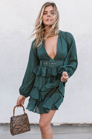 On The Verge Dress-Green