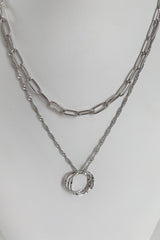 Golden Circle Necklace-Silver