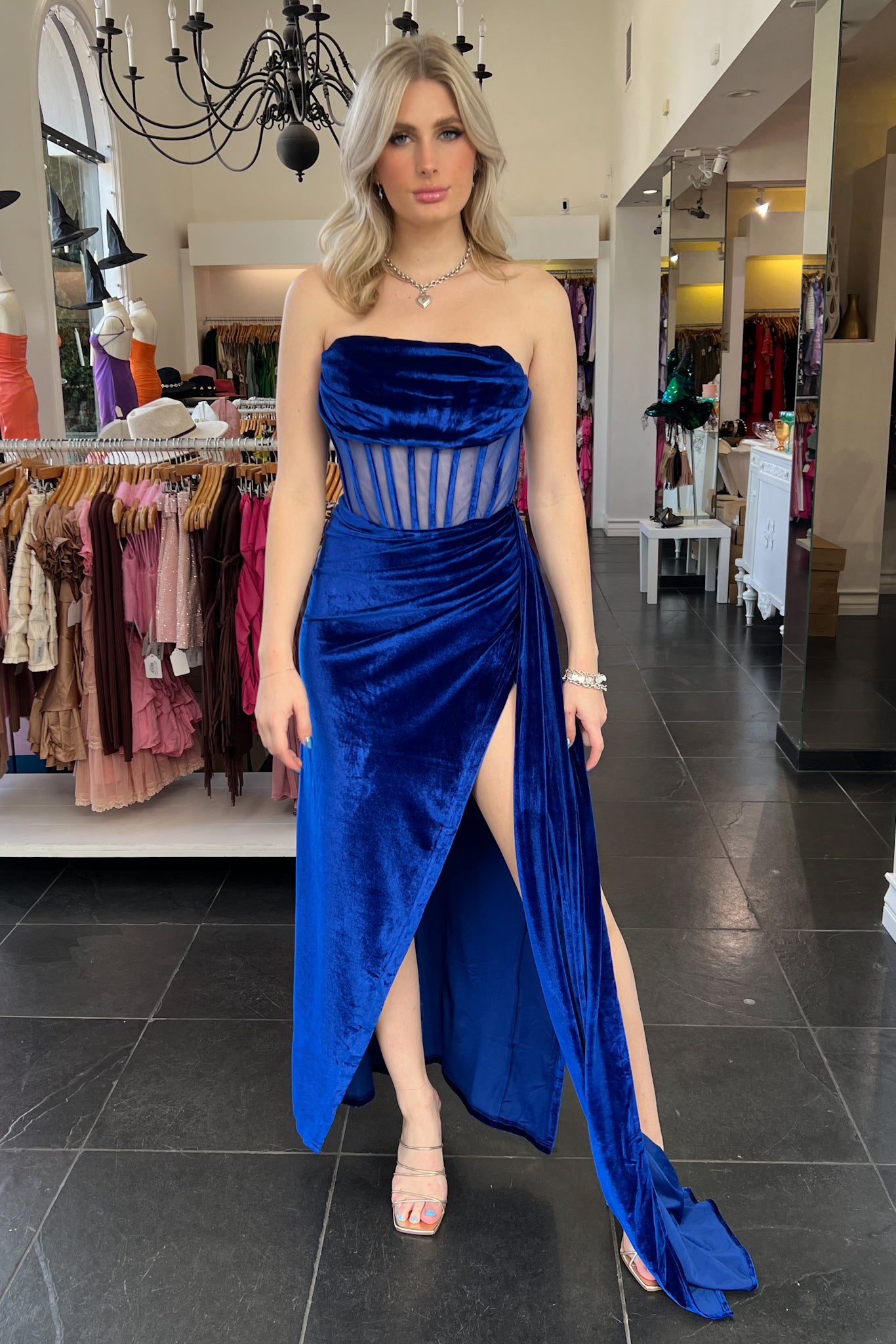 At The Met Dress-Royal Blue