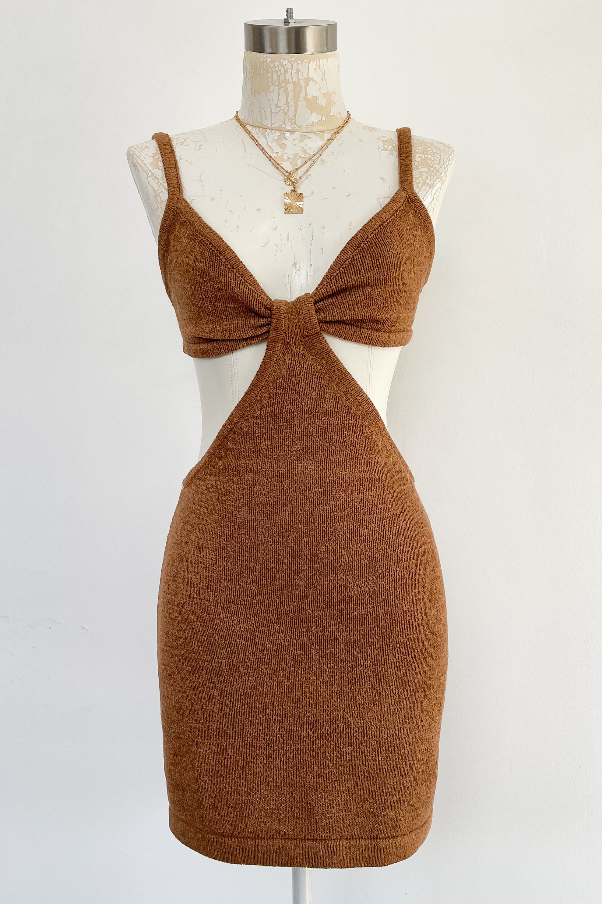 Tulum Mini Dress-Brown