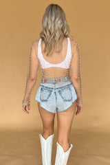 Alabama Flare Denim Shorts-Acid