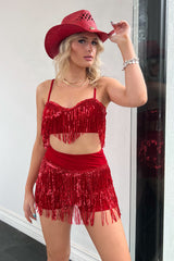 Almost A Bride Short Set-Red