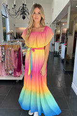 Selina Maxi Dress-Rainbow