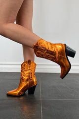 Billini Sergio Western Boot-Orange Metallic