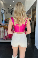 Hilton High Waisted Shorts-White