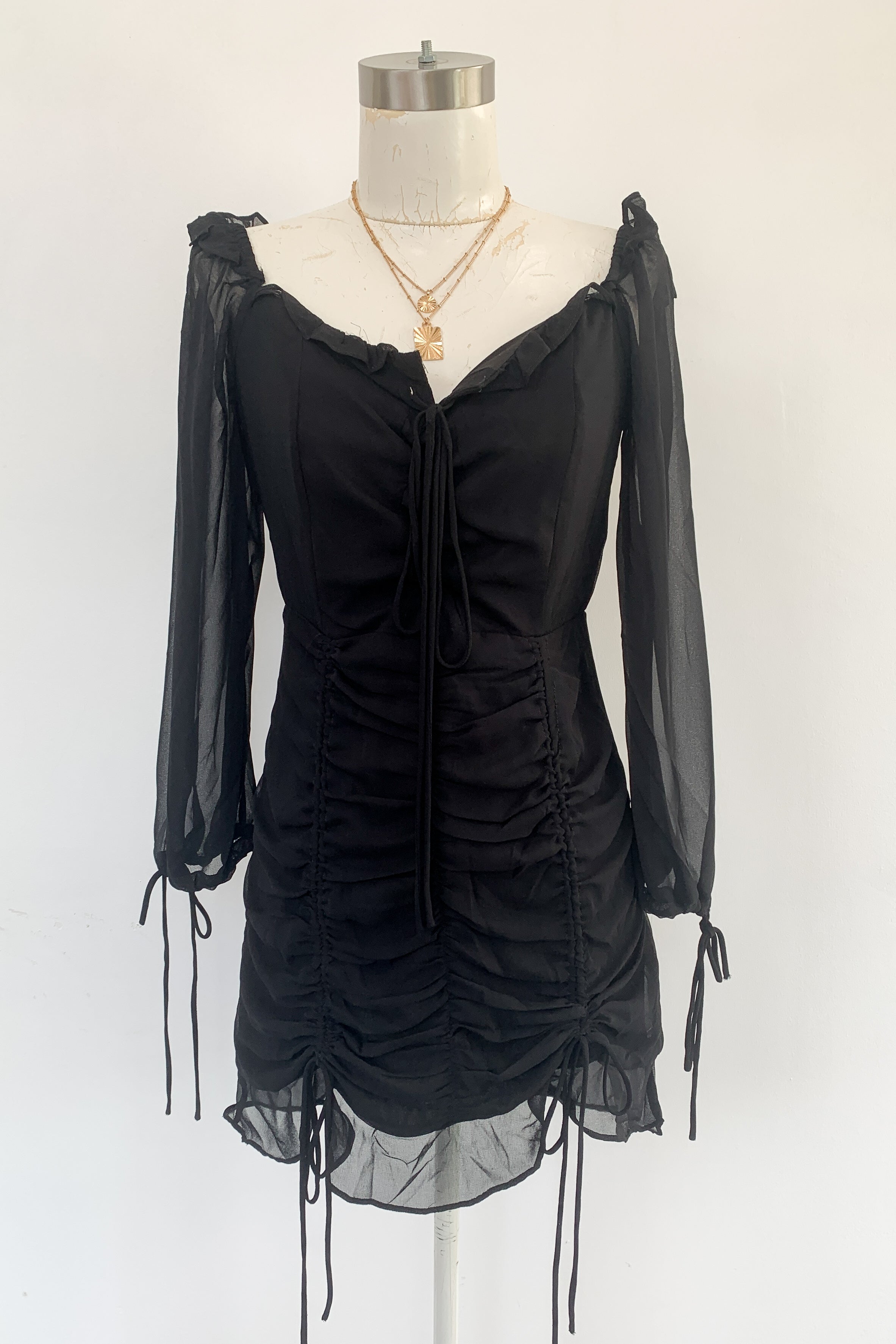 Au Revoir Mini Dress-Black