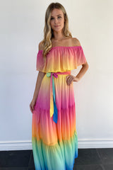 Selina Maxi Dress-Rainbow